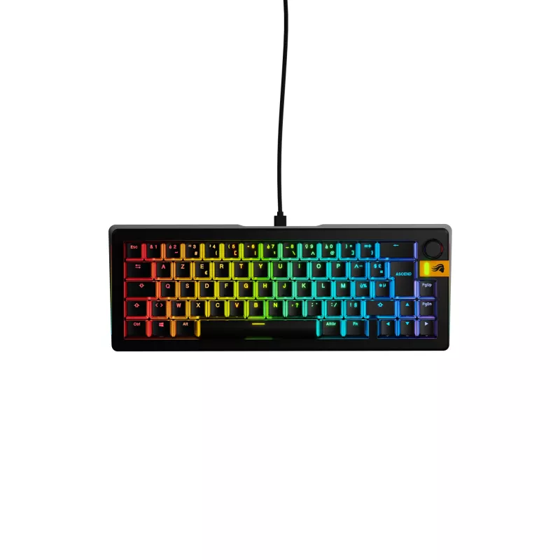 Glorious Gaming GMMK 3 HE 65% Prebuilt Wired Black - FR, Wired, USB, Mechanical, AZERTY, RGB LED, Black