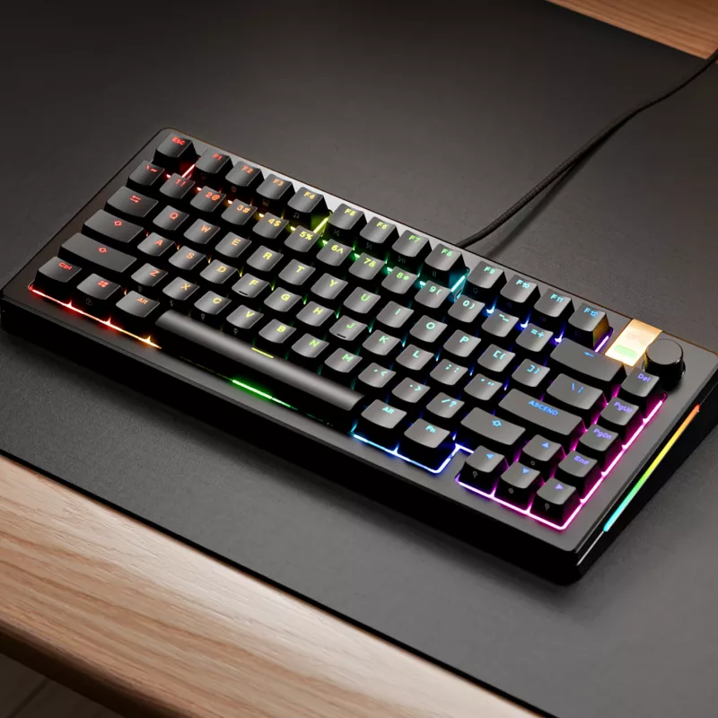 Glorious Gaming GMMK 3 HE 75% Prebuilt Wired Black - FR, Wired, USB, Mechanical, AZERTY, RGB LED, Black