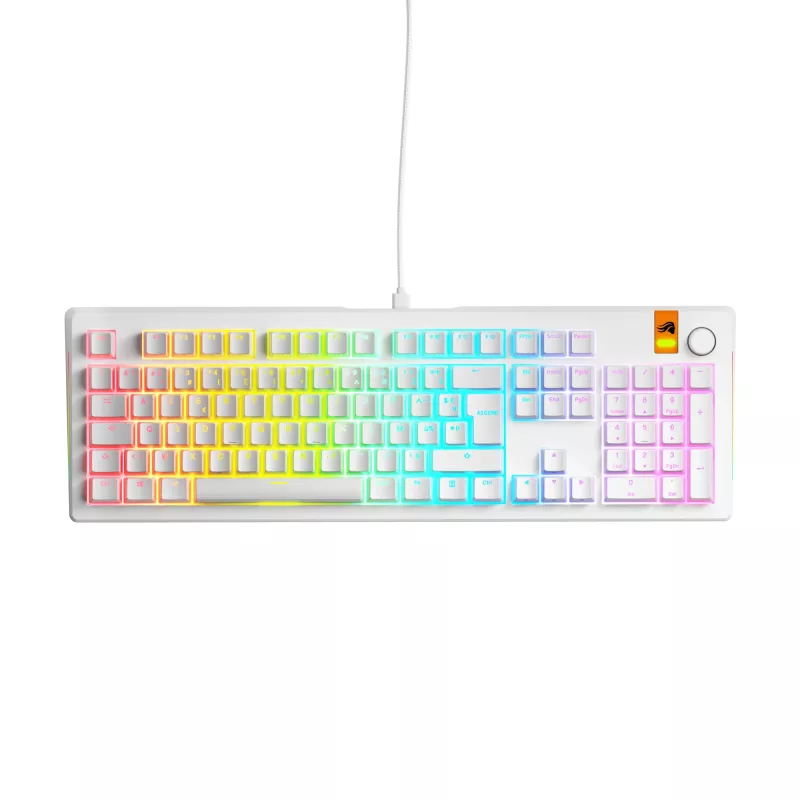 Glorious Gaming GMMK 3 HE 100% Prebuilt Wired White - FR, Wired, USB, Mechanical, AZERTY, RGB LED, White