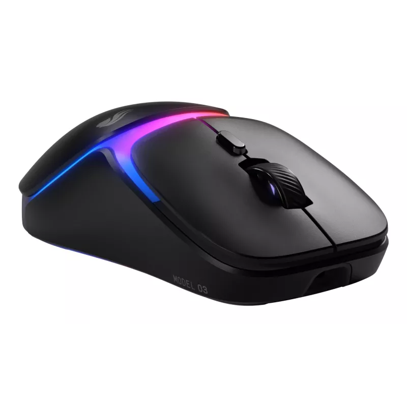 Glorious Gaming Model O3 Wireless Gaming Mouse - InfinitePlay Swappable Battery System, 8k Polling, 130M Click Optical Switches, Ultralight 66g, 30K DPI Optical Sensor, RGB - Black