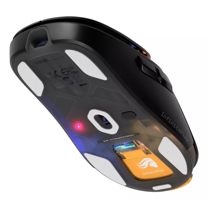 Glorious Gaming Model O3 Wireless Gaming Mouse - InfinitePlay Swappable Battery System, 8k Polling, 130M Click Optical Switches, Ultralight 66g, 30K DPI Optical Sensor, RGB - Black