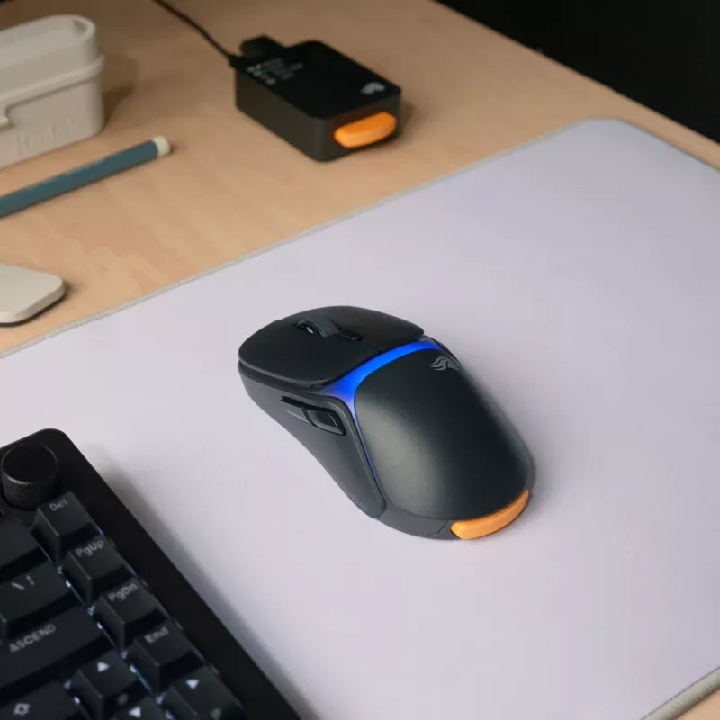 Glorious Gaming Model O3 Wireless Gaming Mouse - InfinitePlay Swappable Battery System, 8k Polling, 130M Click Optical Switches, Ultralight 66g, 30K DPI Optical Sensor, RGB - Black