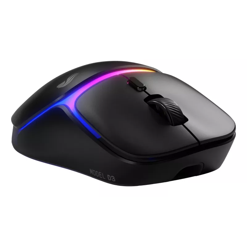 Glorious Gaming Model D3 Wireless Gaming Mouse - InfinitePlay Swappable Battery System, 8k Polling, 130M Click Optical Switches, Ultralight 69g, 30K DPI Optical Sensor, RGB - Black