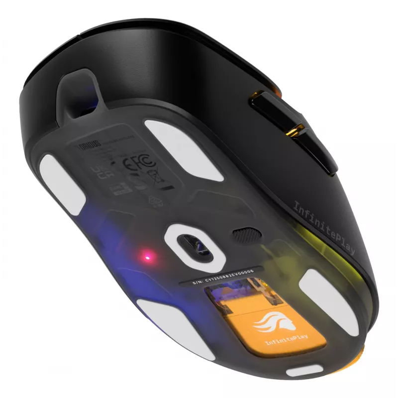 Glorious Gaming Model D3 Wireless Gaming Mouse - InfinitePlay Swappable Battery System, 8k Polling, 130M Click Optical Switches, Ultralight 69g, 30K DPI Optical Sensor, RGB - Black