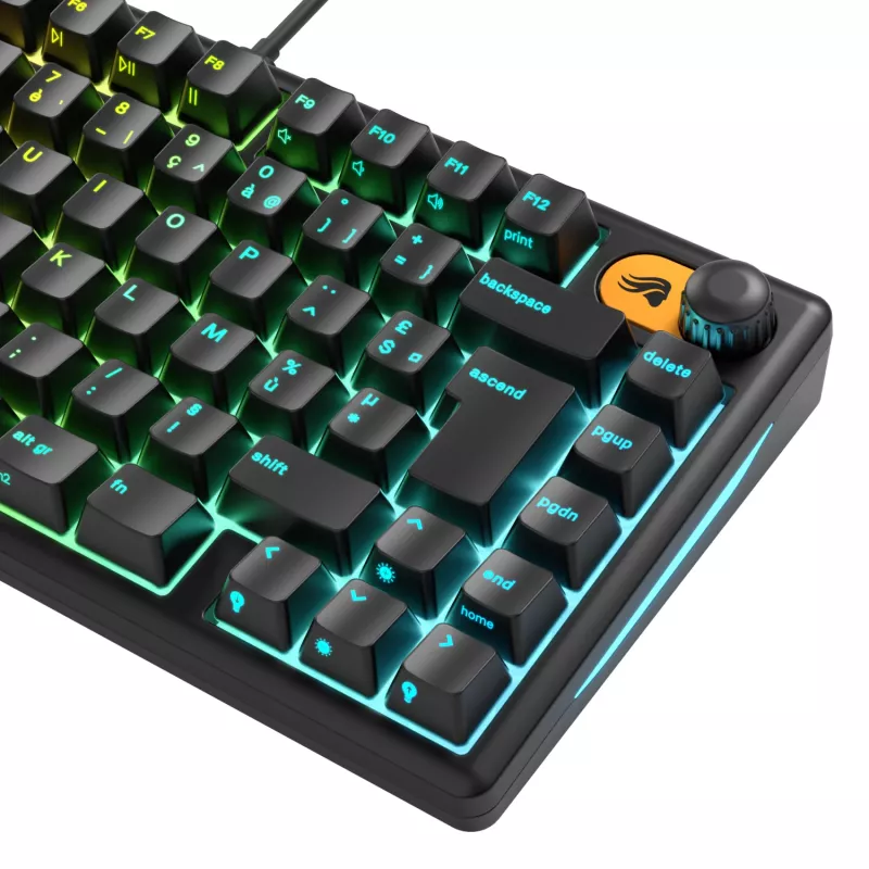 Glorious Gaming GMBK 75% keyboard USB AZERTY French Black