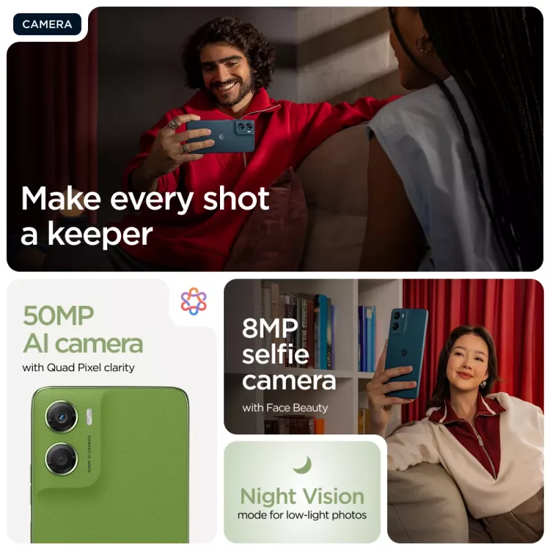 Motorola moto g06 17.5 cm (6.88 inch) Dual SIM Android 15 4G USB Type-C 4 GB 64 GB 5200 mAh Green
