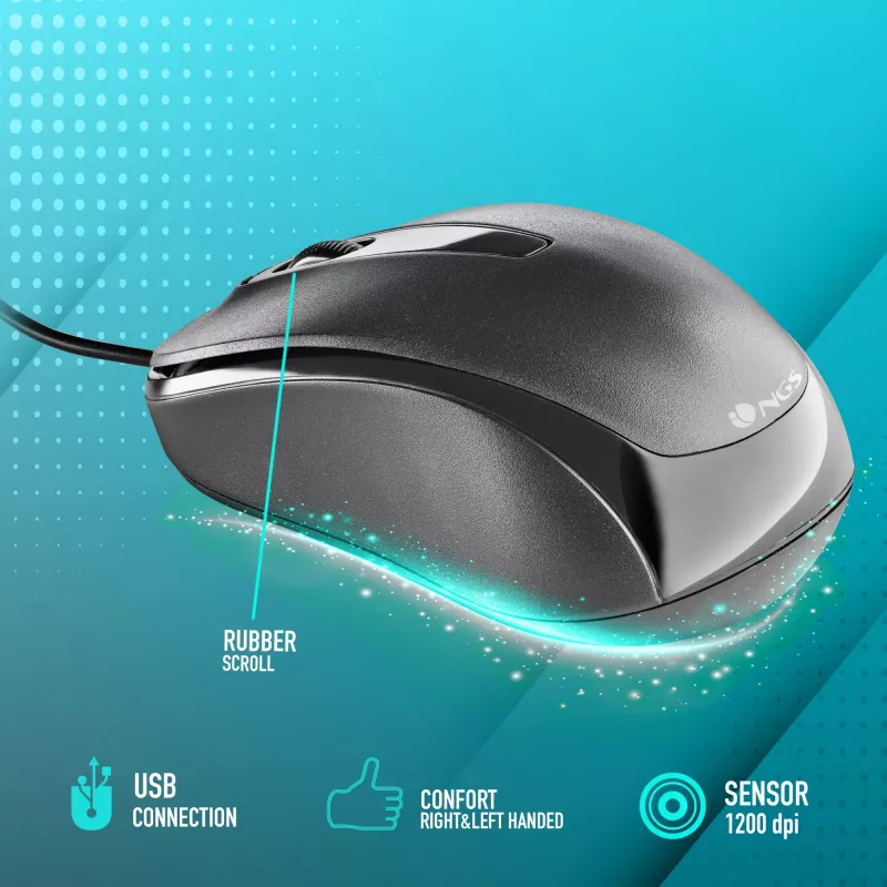 NGS EASY DELTA mouse Office Ambidextrous USB Type-A Optical 1200 DPI