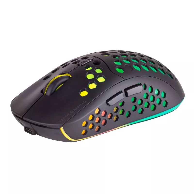Mars Gaming MMW3, Wireless Gaming Mouse, RGB Flow, Ultralight 79g, 3200DPI, Black