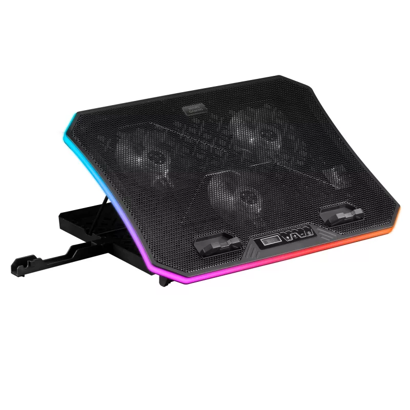 Mars Gaming MNBC6, Cooling Base + Stand XL 19'' ARGB, 3 Fans, Mobile Stand