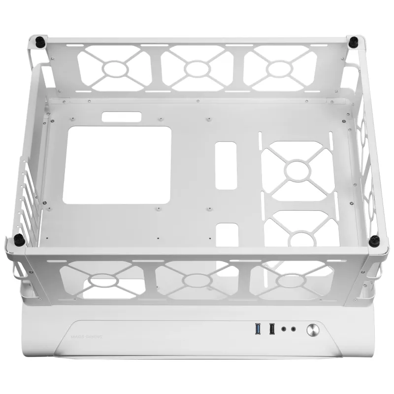 Mars Gaming MCB White PC Gaming ATX XL Case Custom Premium Edition Modular Dual Chamber Structure