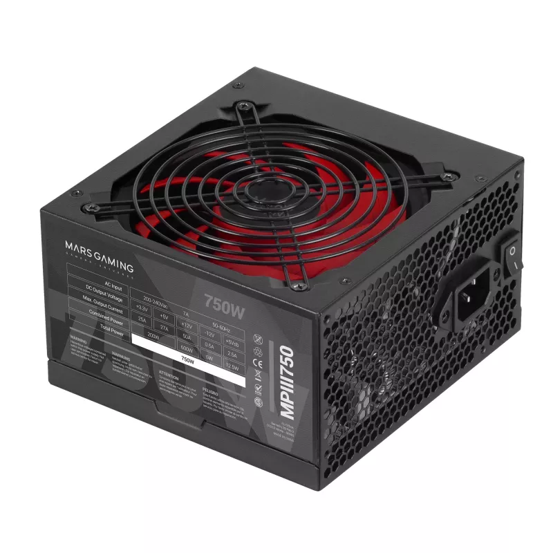 Mars Gaming MPIII750 PC Power Supply 750W ATX 85% Efficiency 5 Year Warranty