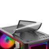 Mars Gaming MC-ART Black ATX Gaming PC Case Double Drawable Tempered Glass ARGB 12 Modes 12cm Fan