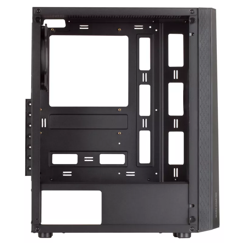 Mars Gaming MC-ART Black ATX Gaming PC Case Double Drawable Tempered Glass ARGB 12 Modes 12cm Fan