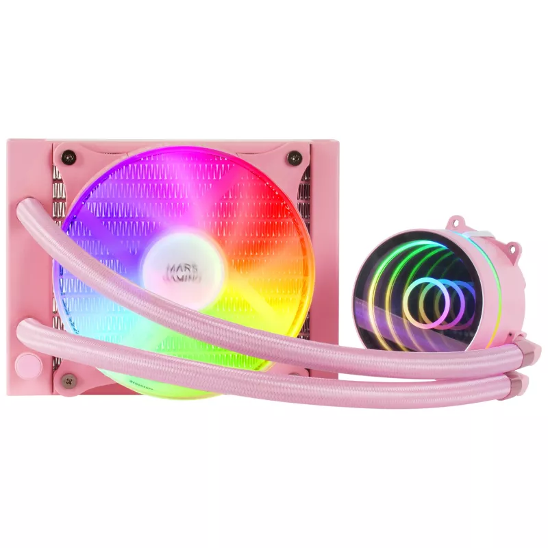Mars Gaming ML-ONE120 Pink Liquid CPU Cooler TDP 200W Infinity Mirror FRGB Silent Fan Universal Multisocket