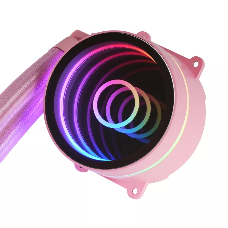 Mars Gaming ML-ONE120 Pink Liquid CPU Cooler TDP 200W Infinity Mirror FRGB Silent Fan Universal Multisocket