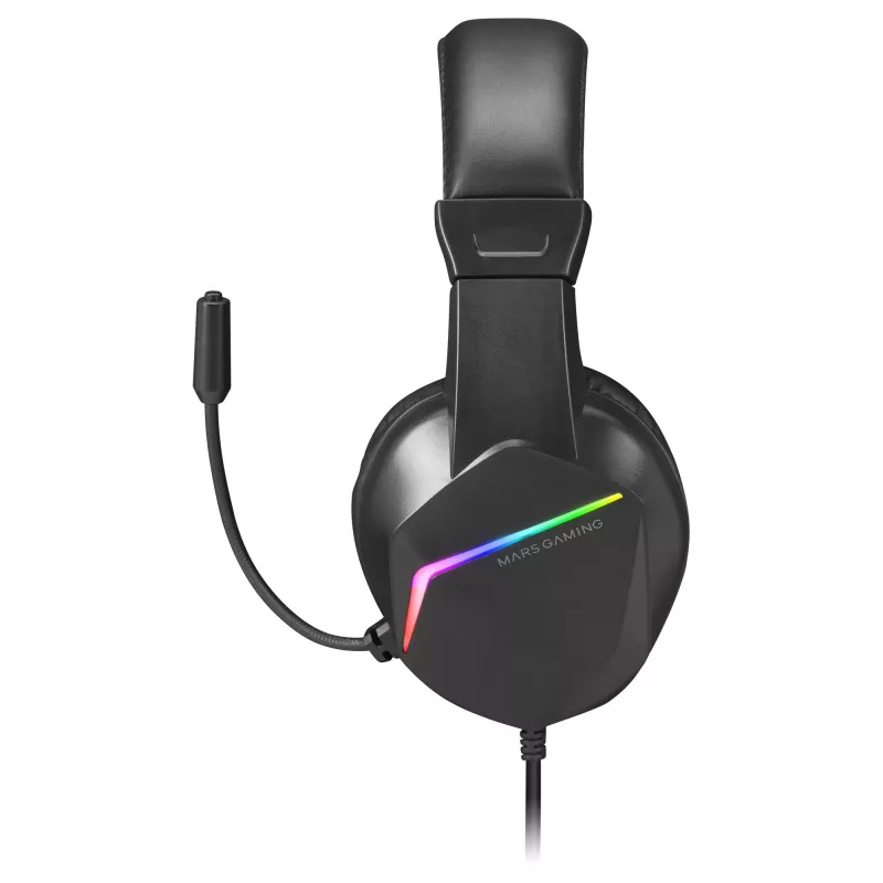 Mars Gaming MH122 Black, FRGB Over Ear Gaming Headset with Microphone, HiFi Sound, Sound Cancellation, Ultra Lightweight, PS4 PS5 Xbox Switch Tablet Windows Mac