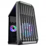 Mars Gaming MC-S2 Black Compact Micro-ATX Gaming PC Case 2 FRGB Rainbow Fans with Front Grille Full Side Window