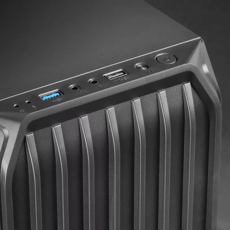 Mars Gaming MC-S2 Black Compact Micro-ATX Gaming PC Case 2 FRGB Rainbow Fans with Front Grille Full Side Window
