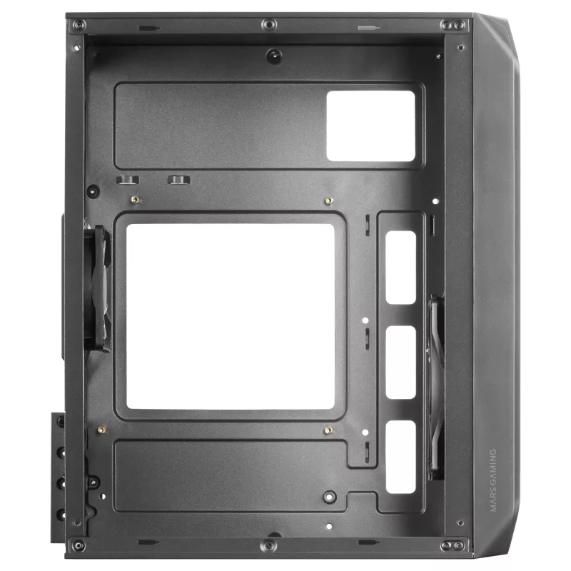 Mars Gaming MC-S2 Black Compact Micro-ATX Gaming PC Case 2 FRGB Rainbow Fans with Front Grille Full Side Window