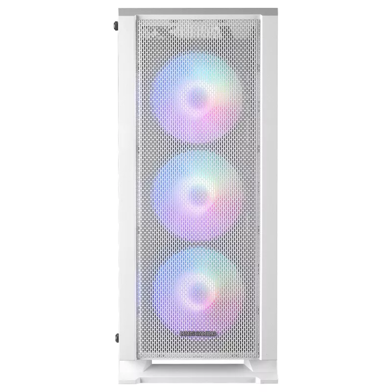 Mars Gaming MC-C White PC ATX Case Metal-Mesh Front Panel Tempered Glass Window 3 Front FRGB 120mm Fans