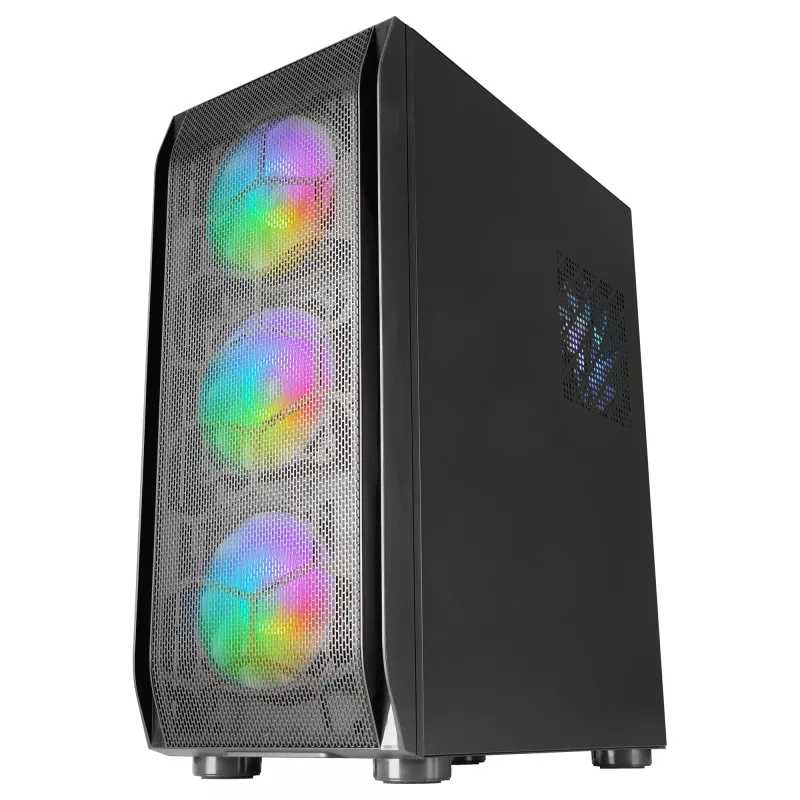 Mars Gaming MC-KX Black Premium E-ATX Gaming Tower FREEZER CPU System 5 Ultra-quiet ARGB Fans ARGB Controller and RF Controller Mesh Front