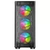 Mars Gaming MC-KX Black Premium E-ATX Gaming Tower FREEZER CPU System 5 Ultra-quiet ARGB Fans ARGB Controller and RF Controller Mesh Front