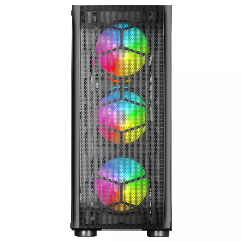 Mars Gaming MC-KX Black Premium E-ATX Gaming Tower FREEZER CPU System 5 Ultra-quiet ARGB Fans ARGB Controller and RF Controller Mesh Front