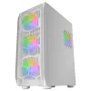 Mars Gaming MC-KX White Premium E-ATX Gaming Tower FREEZER CPU System 5 Ultra-quiet ARGB Fans ARGB Controller and RF Controller Mesh Front