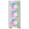 Mars Gaming MC-KX White Premium E-ATX Gaming Tower FREEZER CPU System 5 Ultra-quiet ARGB Fans ARGB Controller and RF Controller Mesh Front