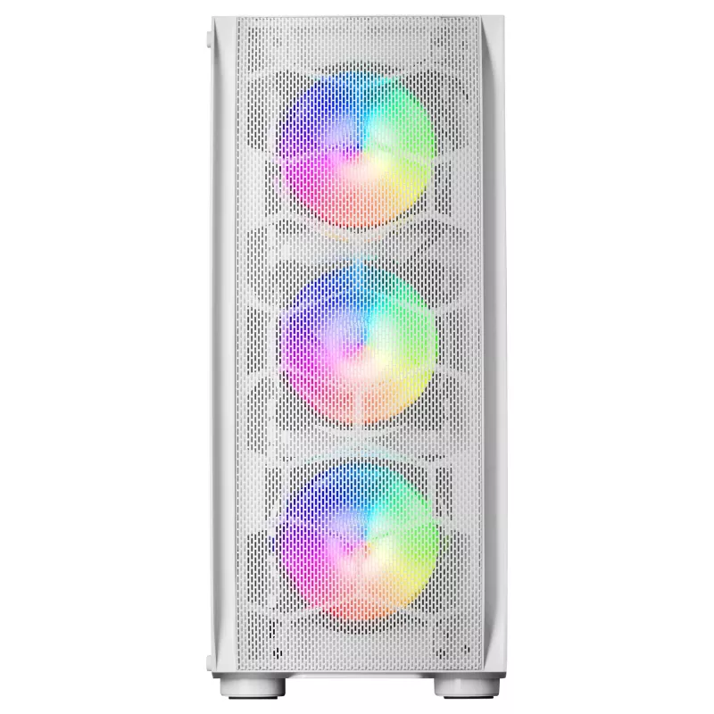 Mars Gaming MC-KX White Premium E-ATX Gaming Tower FREEZER CPU System 5 Ultra-quiet ARGB Fans ARGB Controller and RF Controller Mesh Front