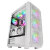 Mars Gaming MC-KX White Premium E-ATX Gaming Tower FREEZER CPU System 5 Ultra-quiet ARGB Fans ARGB Controller and RF Controller Mesh Front