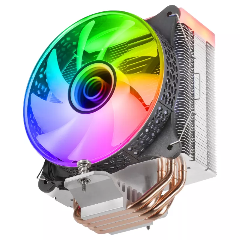 Mars Gaming MCPU-VR Black CPU Heatsink Dual Infinity Mirror ARGB 4 HCT Heatpipes 180W TDP Ultra-quiet PWM 12cm Fan