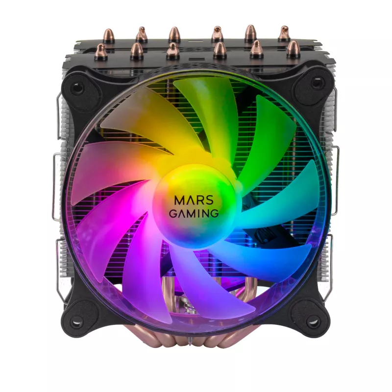 Mars Gaming MCPU-XT Black CPU Heatsink Dual Tower Cooling 6 HCT Heatpipes TDP 300W 2 ARGB PWM 12cm Fans