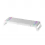 Mars Gaming MGS-ONE White Chroma RGB Monitor Stand Adjustable Size Smartphone and Tablet Stand Front USB 2.0