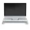 Mars Gaming MGS-ONE White Chroma RGB Monitor Stand Adjustable Size Smartphone and Tablet Stand Front USB 2.0