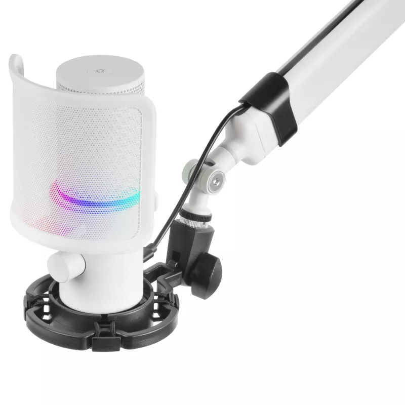 Mars Gaming MMIC-XT, Professional High Definition 192Khz 24-bit Studio Microphone, Omnidirectional Arm, Anti Shock Mount, Pop Filter Metal Mesh, White