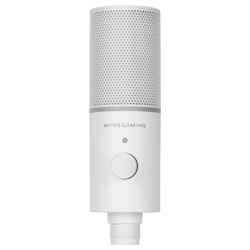 Mars Gaming MMIC-XT, Professional High Definition 192Khz 24-bit Studio Microphone, Omnidirectional Arm, Anti Shock Mount, Pop Filter Metal Mesh, White