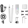 Mars Gaming MMIC-XT, Professional High Definition 192Khz 24-bit Studio Microphone, Omnidirectional Arm, Anti Shock Mount, Pop Filter Metal Mesh, White