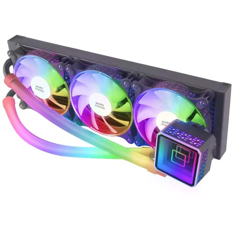 Mars Gaming ML-ULTRA360 Black Liquid CPU Cooling TDP 650W Infinity Mirror 3 Silent FDB ARGB Fans ARGB Tubes Universal Multisocket
