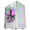 Mars Gaming MC-F White, ATX Gaming Semitower, Full Tempered Glass Window, Metal-Mesh Front, 4x 120mm ARGB Fans
