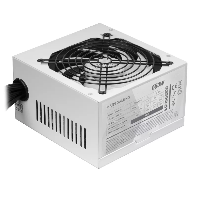 Mars Gaming MPIII650 power supply unit 650 W 20+4 pin ATX ATX White