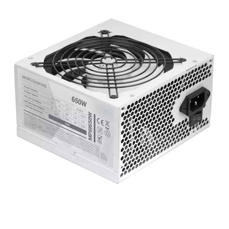 Mars Gaming MPIII650 power supply unit 650 W 20+4 pin ATX ATX White