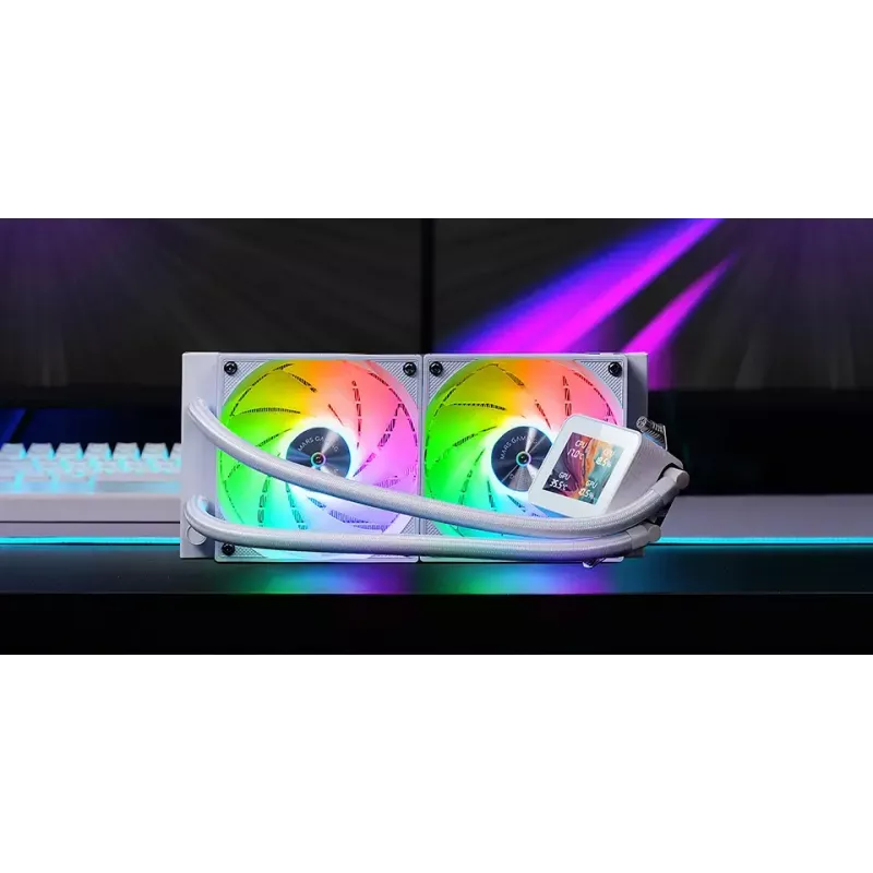 Mars Gaming ML-VISION240W AIO Liquid CPU Cooler, 240 mm, RGB, White