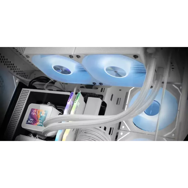 Mars Gaming ML-VISION240W AIO Liquid CPU Cooler, 240 mm, RGB, White