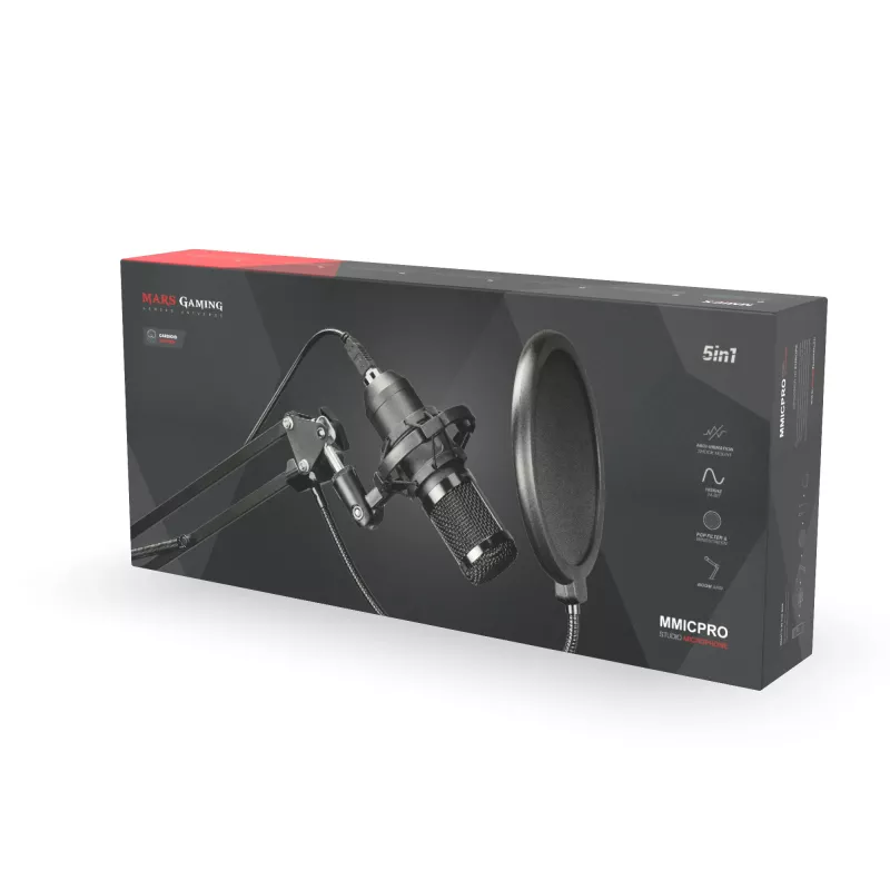 Mars Gaming Ultra-high Definition Microphone for Streamings Black