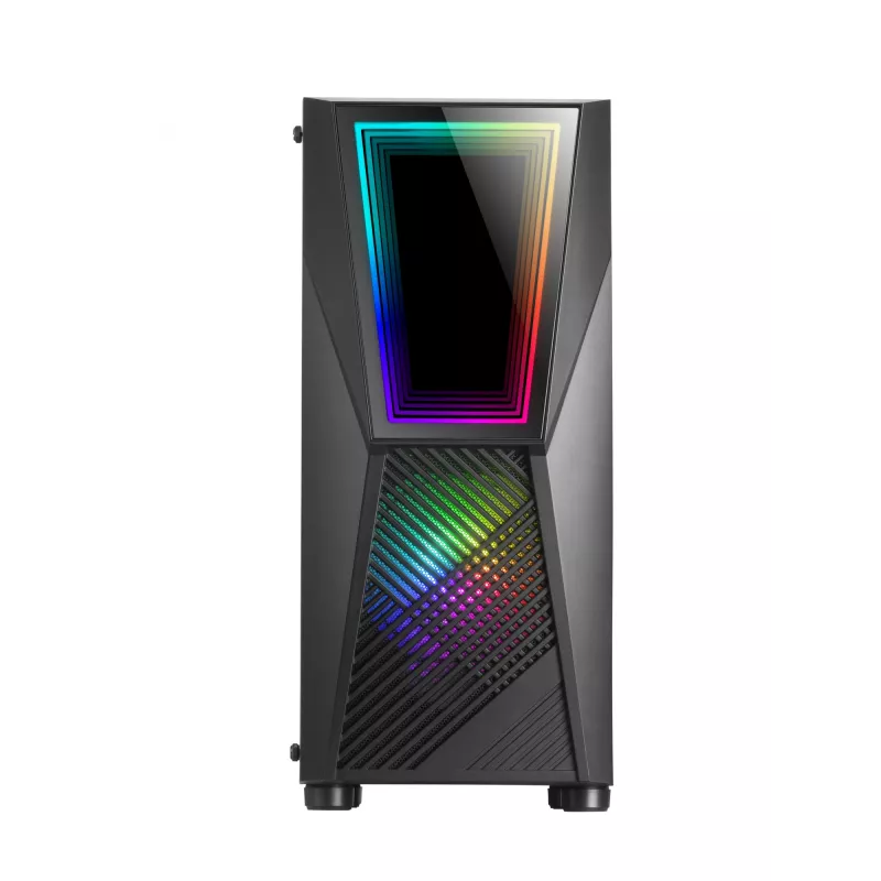 Mars Gaming MC777, ATX Computer Case, ARGB Lighting, Black, PC, Black, ATX, micro ATX, Mini-ITX, Blue, Green, Red, 15.8 cm, 31.8 cm