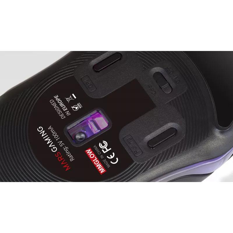 Mars Gaming MMGLOW Gaming Mouse RGB Chroma-Glow Mirror Finish 12800 DPI Black