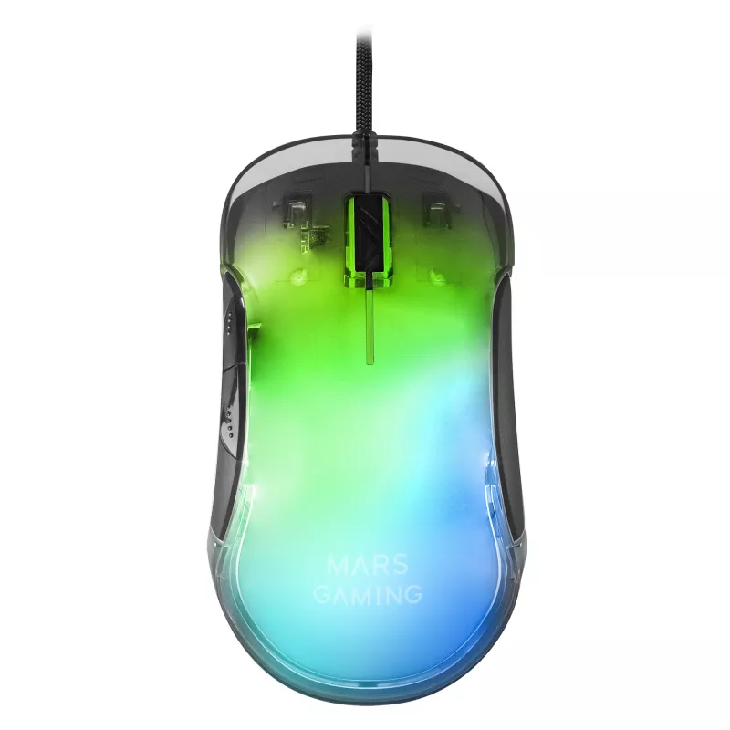 Mars Gaming MMGLOW Gaming Mouse RGB Chroma-Glow Mirror Finish 12800 DPI Black