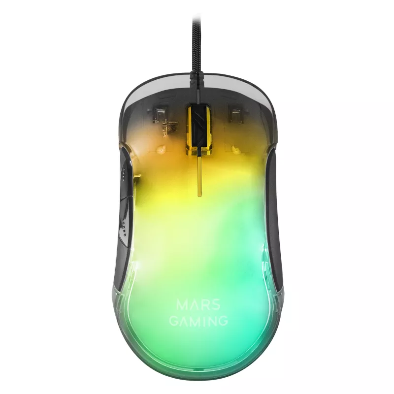 Mars Gaming MMGLOW Gaming Mouse RGB Chroma-Glow Mirror Finish 12800 DPI Black