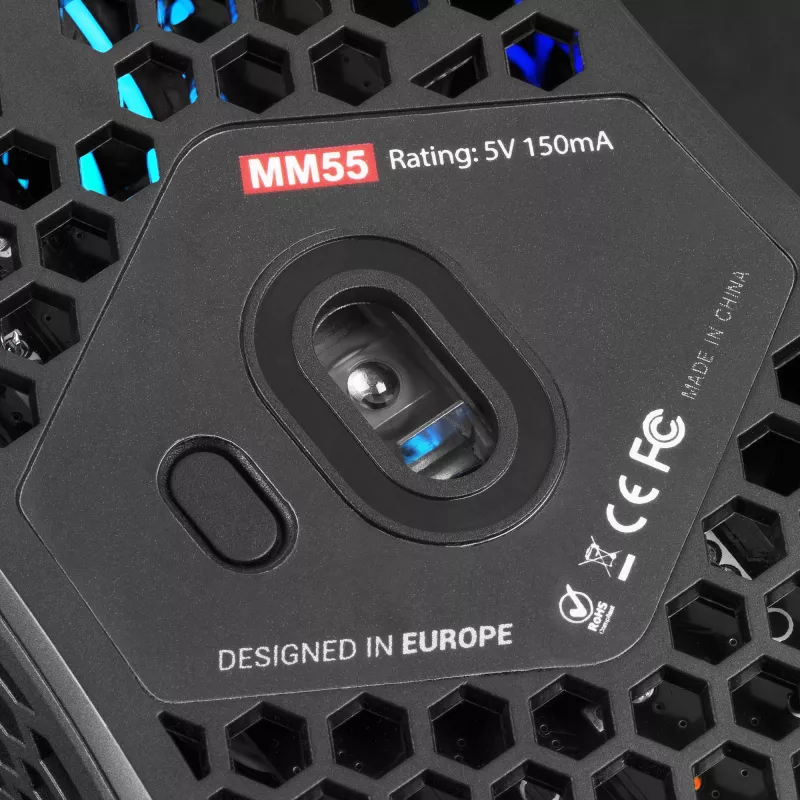 Mars Gaming MM55 Black RGB Chroma Gaming Mouse Ultra-lightweight 55g 12800 DPI HUANO Mechanical Switches